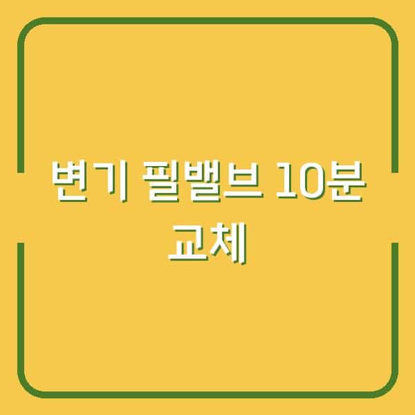 변기 물이 샌다면? 10분 만에 필밸브 교체로 해결하는 방법