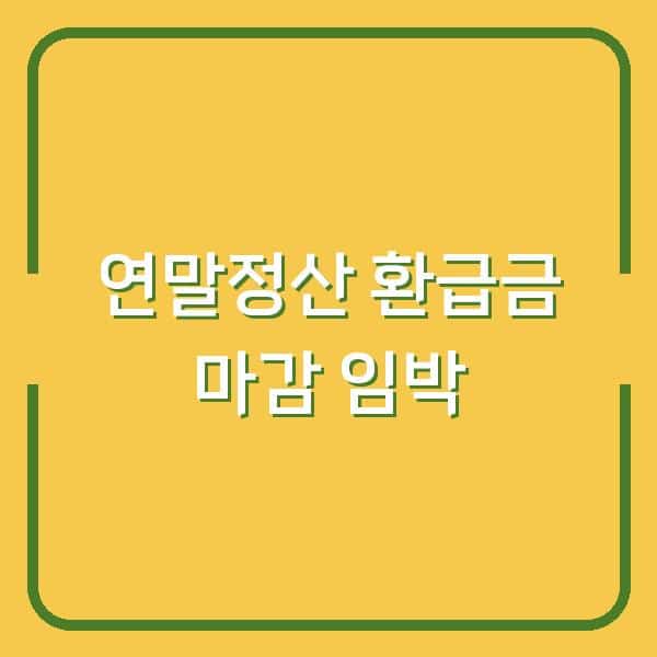 연말정산 간소화서비스 기간 놓치면 환급금 날립니다