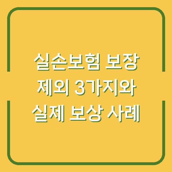 실손보험 보장 범위, 몰랐던 3가지 제외 항목과 실제 보상 사례