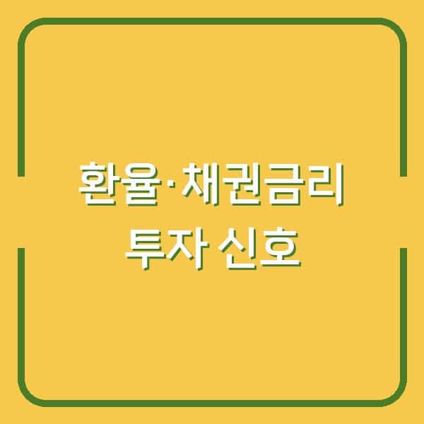 환율과 채권 금리가 내 투자에 미치는 영향 지금 확인해야 할 5가지 신호