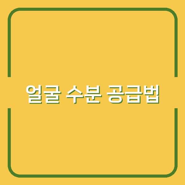피부 전문가가 추천하는 얼굴 수분 공급법, 효과와 제품 선택 팁까지