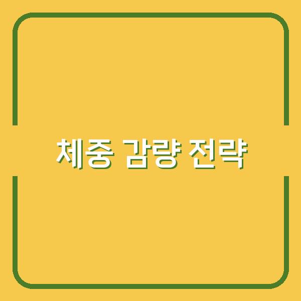 건강한 다이어트, 실패 없는 체중 감량 전략과 전문가 추천 방법