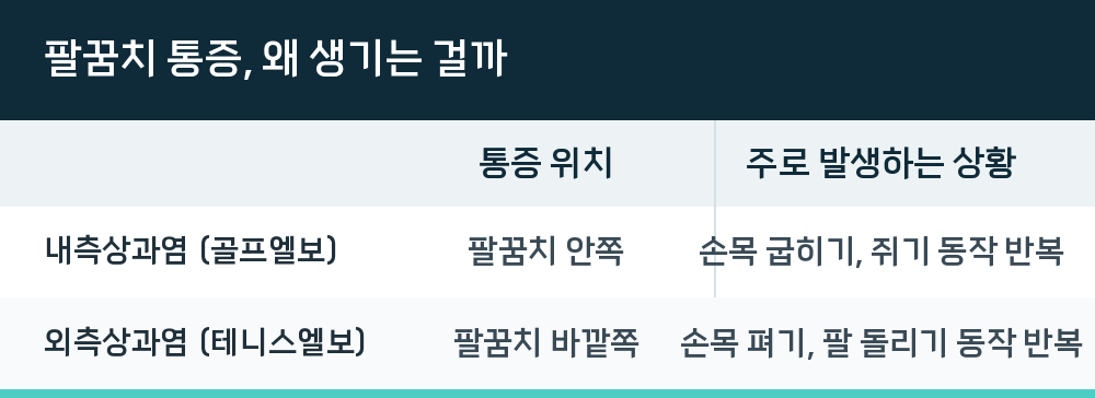 팔꿈치 통증, 왜 생기는 걸까
